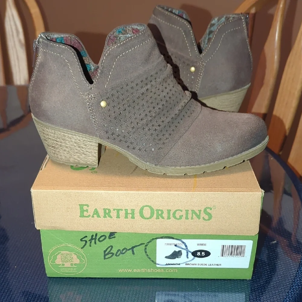 Earth Origins Dark Brown Perforated Booties